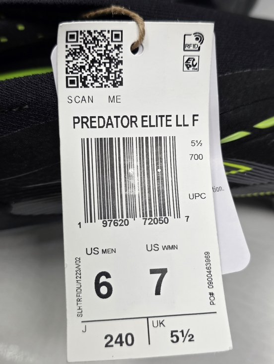 Adidas Predator Elite Laceless FG Electric Stealth Pack Men’s Size 6 JI1078 New